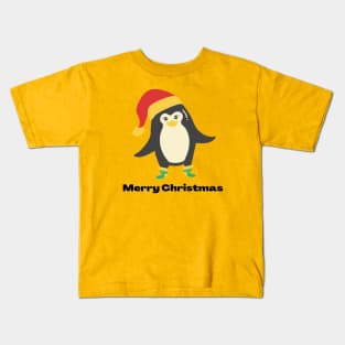 Merry Christmas - Penguin Kids T-Shirt